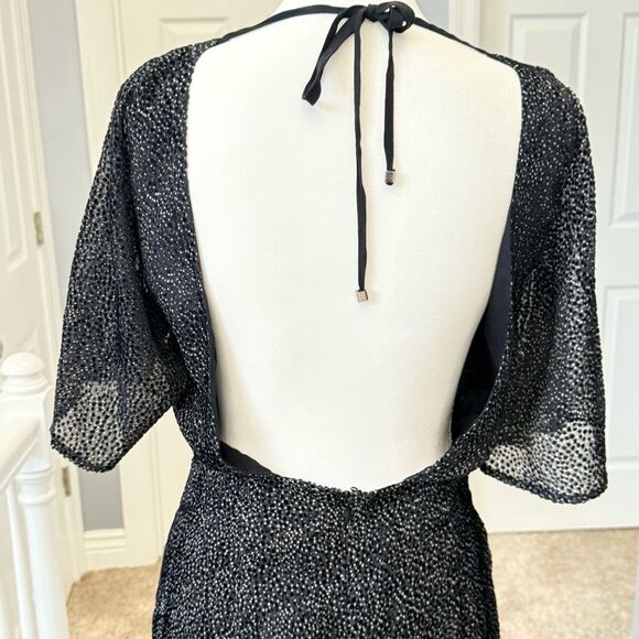 NWT Line & Dot Black & White Polka Dot Backless Wide Leg Jumpsuit  Sz Medium - Picture 5 of 13